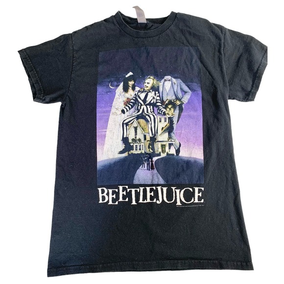 2 Short Sleeve Graphic Logo Shirts Beetlejuice Black ; Big Bang Theory Red Small - Picture 10 of 12